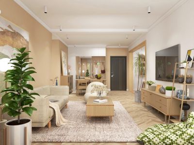 鲁商蓝岸公馆北欧风格109平米三居室装修案例