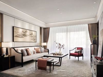 御山河120平方三居室中式装修案例