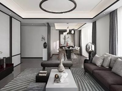 兴业·盛世华府现代风格135平米装修案例