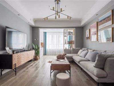 大泽响水湾100㎡三居室北欧风格装修案例