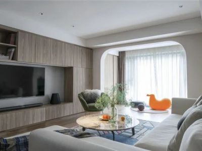 华英嘉园103平三居室现代风格装修案例