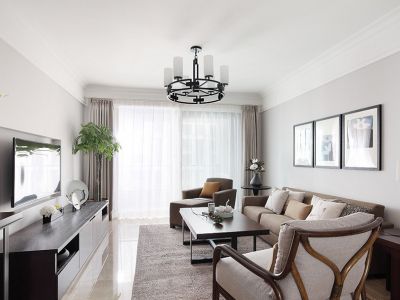 安泰翡翠城中式风格116平米三室两厅装修案例