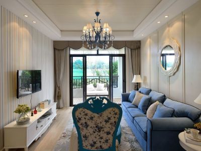 锦华御府地中海风格110平米三室两厅装修案例