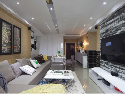 嘉利豪庭87平混搭风格装修案例