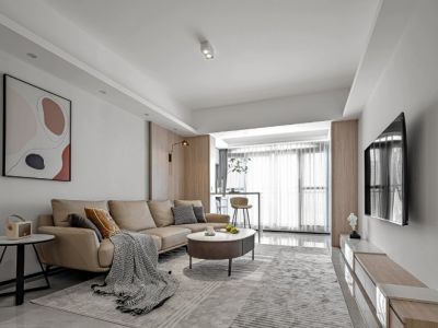 千渡·东山晴现代风格96平米二居室装修案例