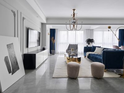 保利·西湖68號简约欧式风格110平米三居室装修案例