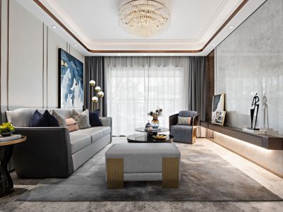 宸悦国际现代风格121平米装修案例