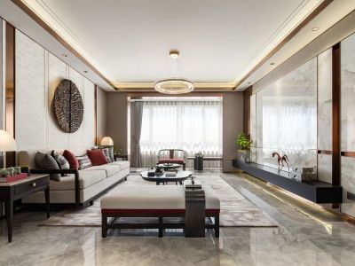 泉润名轩113平新中式风装修案例