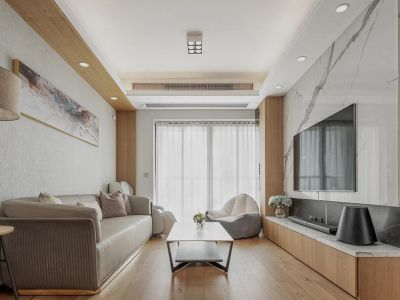 国盛首府现代简约风格96平米三居室装修案例