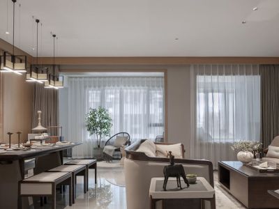 信和信原乡墅280平新中式风别墅装修案例