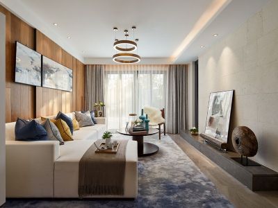 蔚蓝海岸二期96平混搭风装修案例