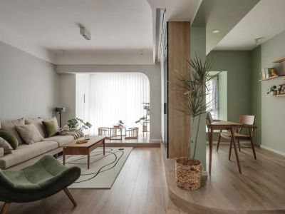 平昌兆润江山城北欧风格90平米二居室装修案例