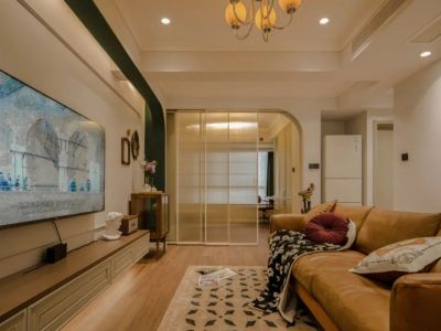 华兴·崇锦苑复古风格76平米二居室装修案例