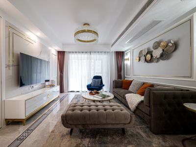 御府天苑128平米现代美式三居装修案例