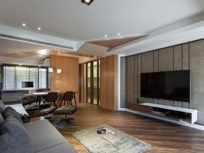 鱼儿山领地106.5平现代简约三居装修案例