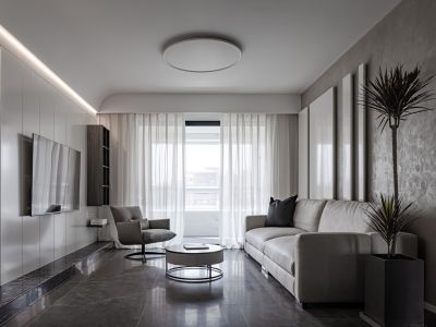 百世云镜112平现代风格三居室装修案例