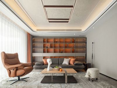 保利碧桂园岭秀海121平现代风格三居室装修案例