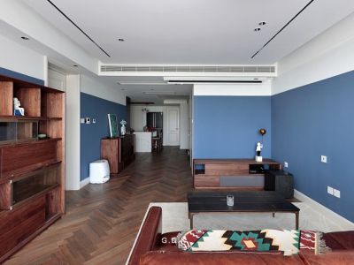 江湾城1期120㎡三居室现代风格装修案例