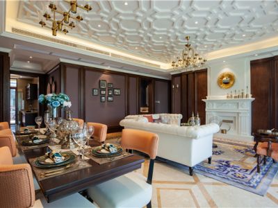 恒利江悦明珠181平三居室现代风格装修案例