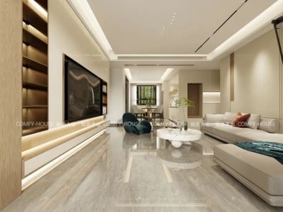 建邦公园170㎡现代风格设计四居室装修案例