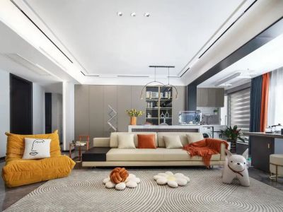 恒大御景半岛125平米现代简约三居室装修案例