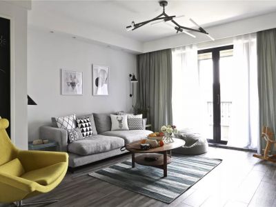 中骏柏景湾116㎡三居室北欧风格装修案例