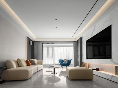 海上湾鹭居145㎡三居室现代风格装修案例