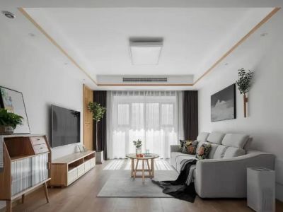 百合苑112㎡三居室现代风格装修案例