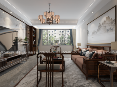 毛胡同150㎡新中式风格四居室装修案例