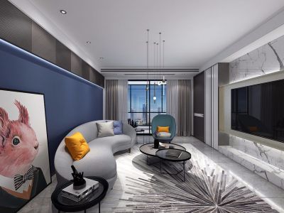 英伦城邦120平极简风格装修案例