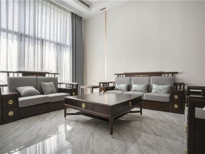 华润置地幸福里130平三居室新中式风格装修案例