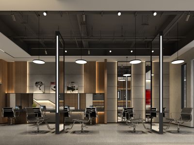 280平现代风格理发店装修案例