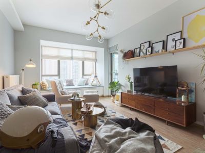 平昌康鹏·中央城邦北欧风格80平米二居室装修案例