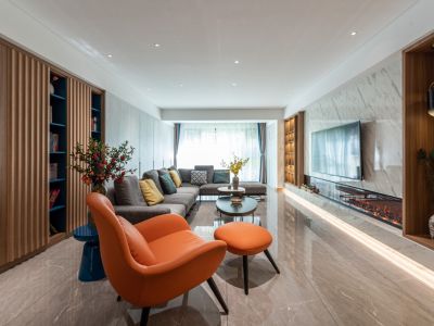 海上大都汇135平现代风格三居室装修案例