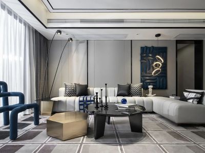 龙湖方圆125平现代风格三居室装修案例