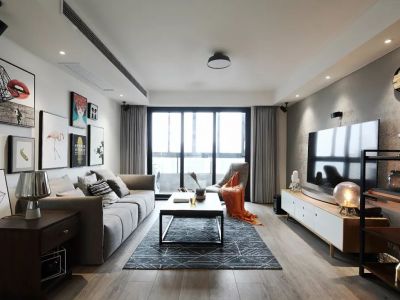 天湖国际天玺园145㎡三居室混搭风格装修案例