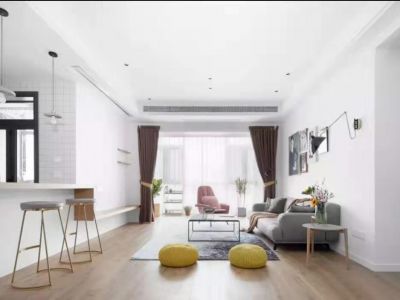 山钢铭著北欧风格119平米三居室装修案例