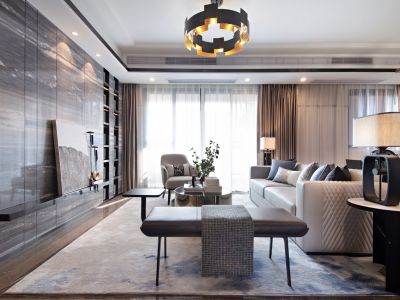 山水文园福海136平现代风格三居室装修案例