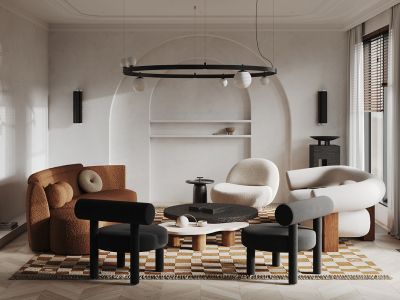 海伦湾140平简约风格三居室装修案例