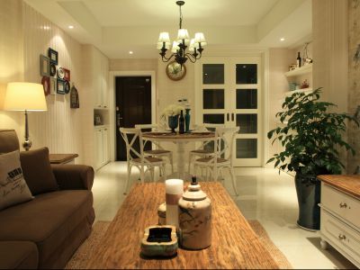 中海左岸澜庭122平米美式三居装修案例