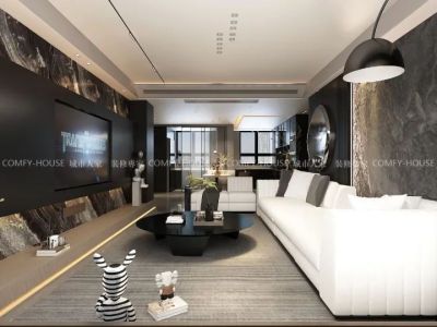 润泽·中心之城150㎡轻奢风格设计四室两厅装修案例