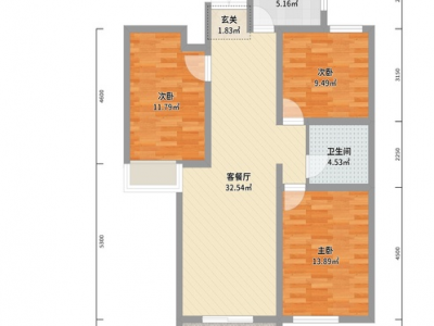 阳光揽胜现代风格121平米三居室装修案例