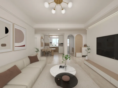 阳光揽胜现代风格108平米三居室装修案例