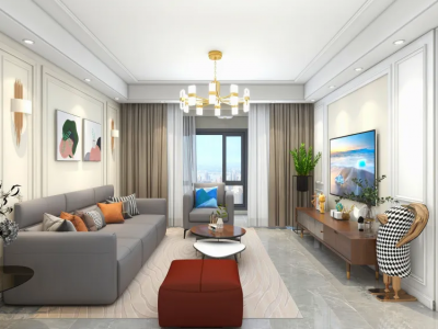 阳光揽胜现代风格118平米三居室装修案例