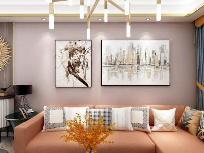 阳光揽胜轻奢风格111平米三居室装修案例