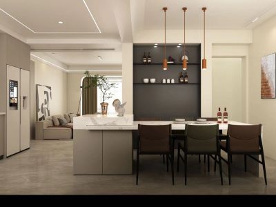 孔雀城现代风格110平米三室两厅装修案例