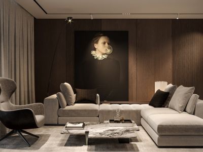 海尔世纪公馆126平现代风格三居室装修案例