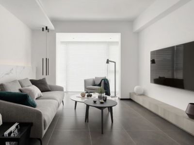 中海九樾极简风格101平米三室两厅装修案例