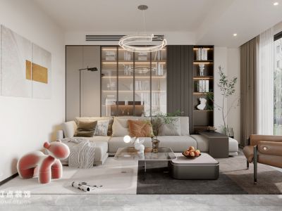 上城国际新界170平米五居室顶复现代风装修案例