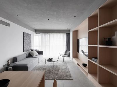 金科公园王府极简风格84平米三室两厅装修案例